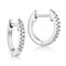 Lusoro 925 Sterling Silver Single Row AAA Cubic Zirconia, Pave Huggie Hoop Earrings
